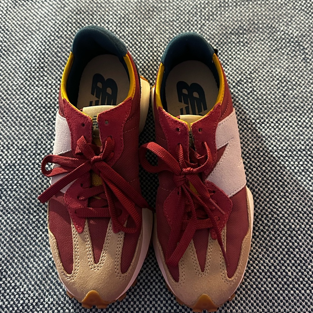 New Balance Red and White Athletic Shoes